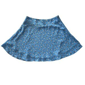 Socialite Skirt, Size Large, Light blue skirt with white flower design